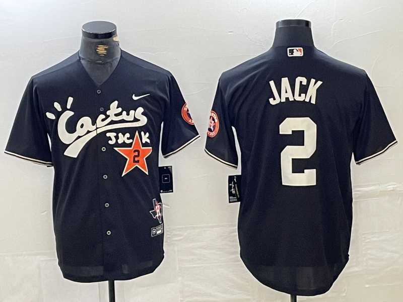 Mens Houston Astros #2 Alex Bregman Black Cactus Jack Vapor Premier Stitched Baseball Jersey